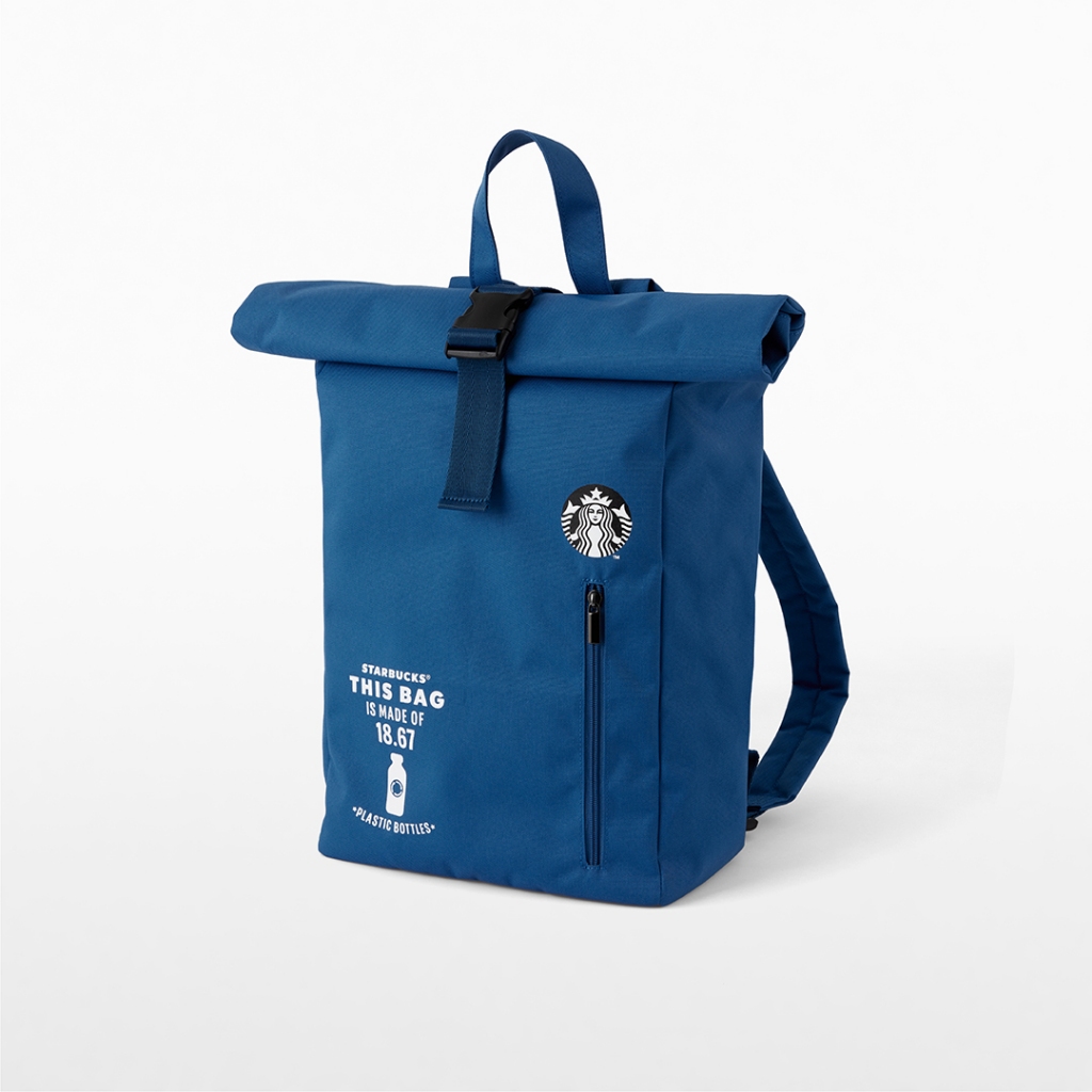 Starbucks Recycle Blue Backpack กระเป๋าผ้ารีไซเคิลสตาร์บัคส์ A9001357