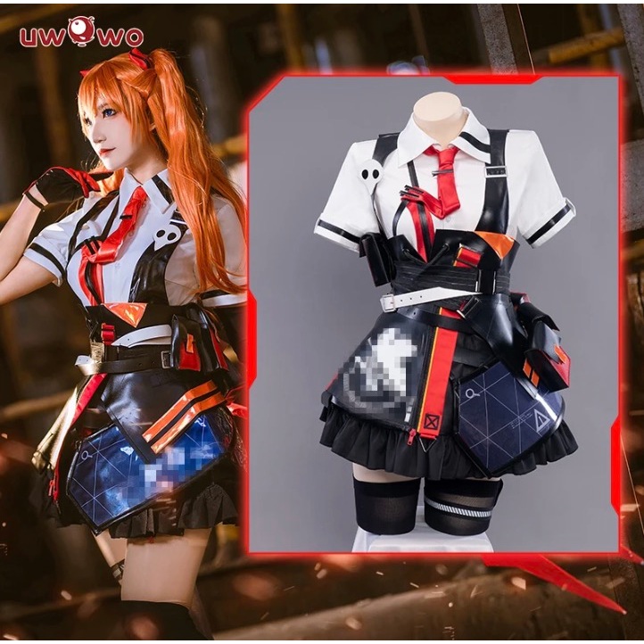 Uwowo Asuka Cosplay Honkai Impact 3 Asuka Langley Soryu เกมคริสต์มาสชุดกระโปรงสั้นชุดฮัลโลวีน