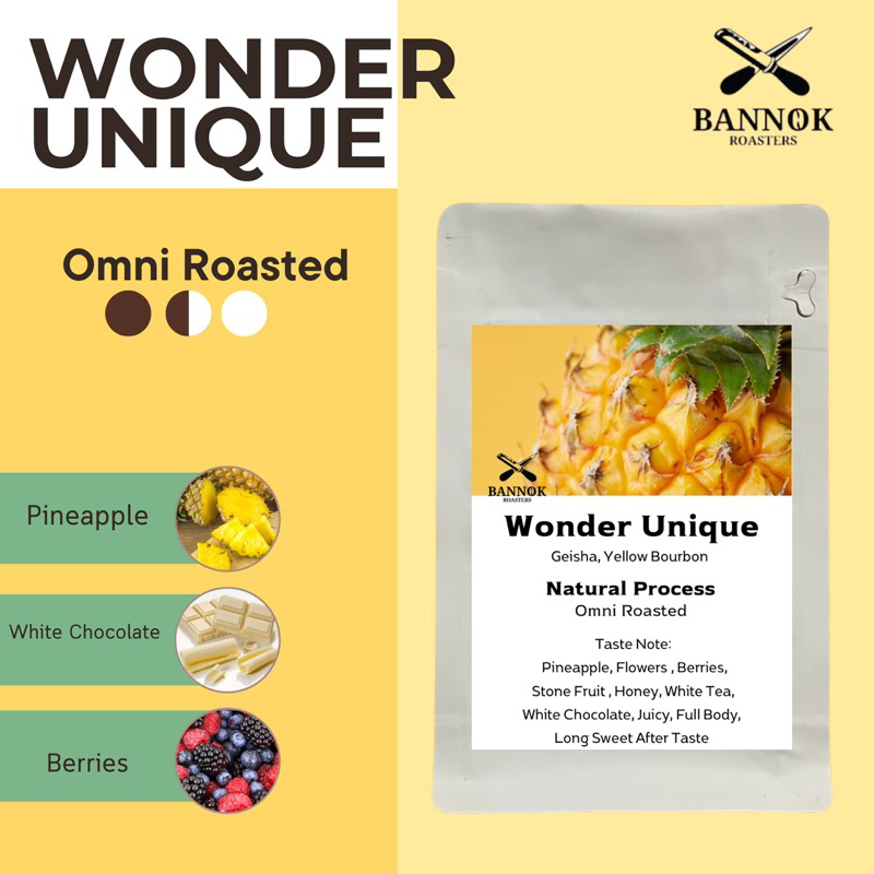 เมล็ดกาแฟคั่ว WONDER UNIQUE 100g - Bannok Coffee Roaster