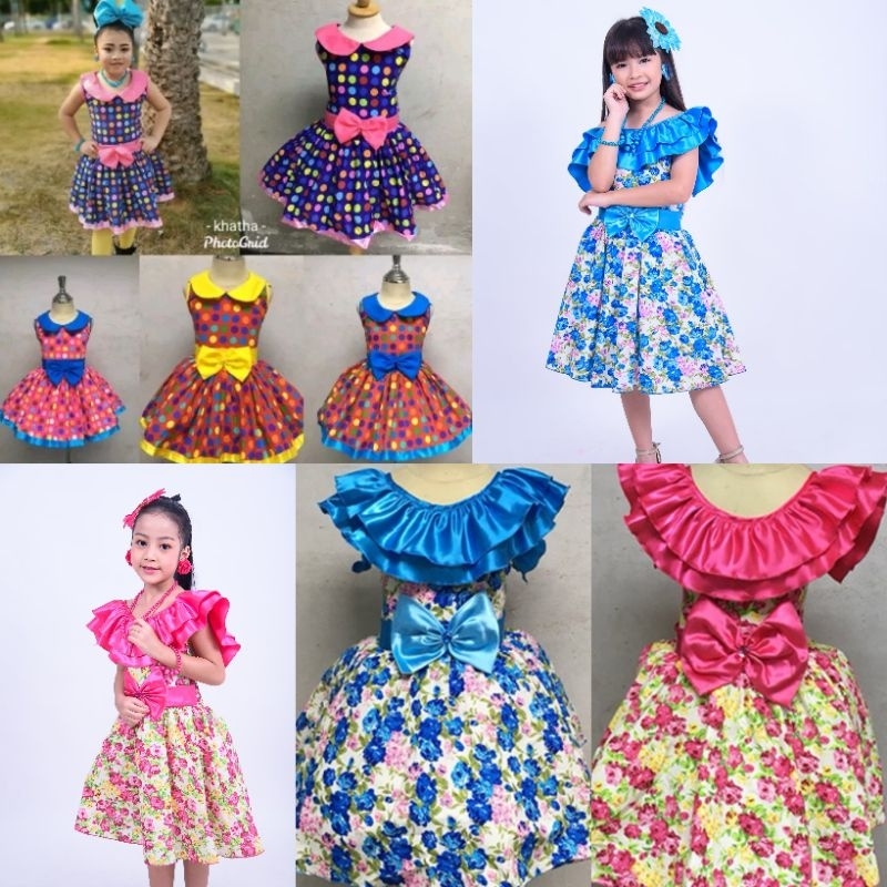 (พร้อมส่งในไทย)สินค้ามีในไทยชุดย้อนยุคลายจุดและชุดย้อนยุคลายดอกสวยๆหวานๆสำหรับเด็ก3-12ปีงานตัดพิเศษแพทเทิร์นเป๊ะค่ะ