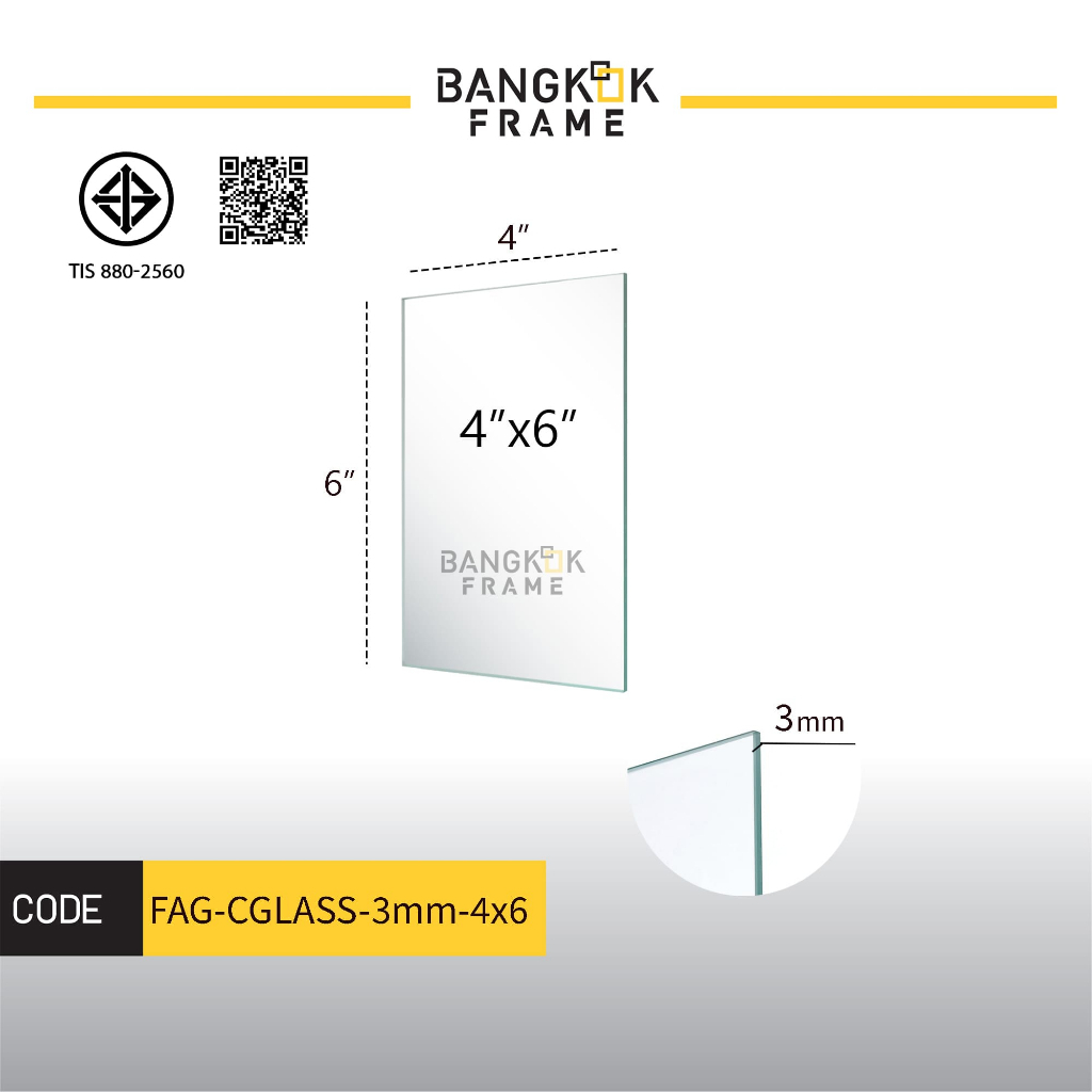 Bangkokframe-กระจกใส3มม เปลี่ยนกระจก (แพ็ก 5 แผ่น) ซ่อมกรอบรูปที่กระจกแตกได้ง่ายๆ