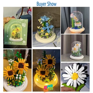 ✨มีไฟ✨ตัวต่อดอกไม้ ดอกทานตะวัน ดอกเดซี่ diy ของขวัญให้แฟน ของขวัญวันวาเลนไทน์