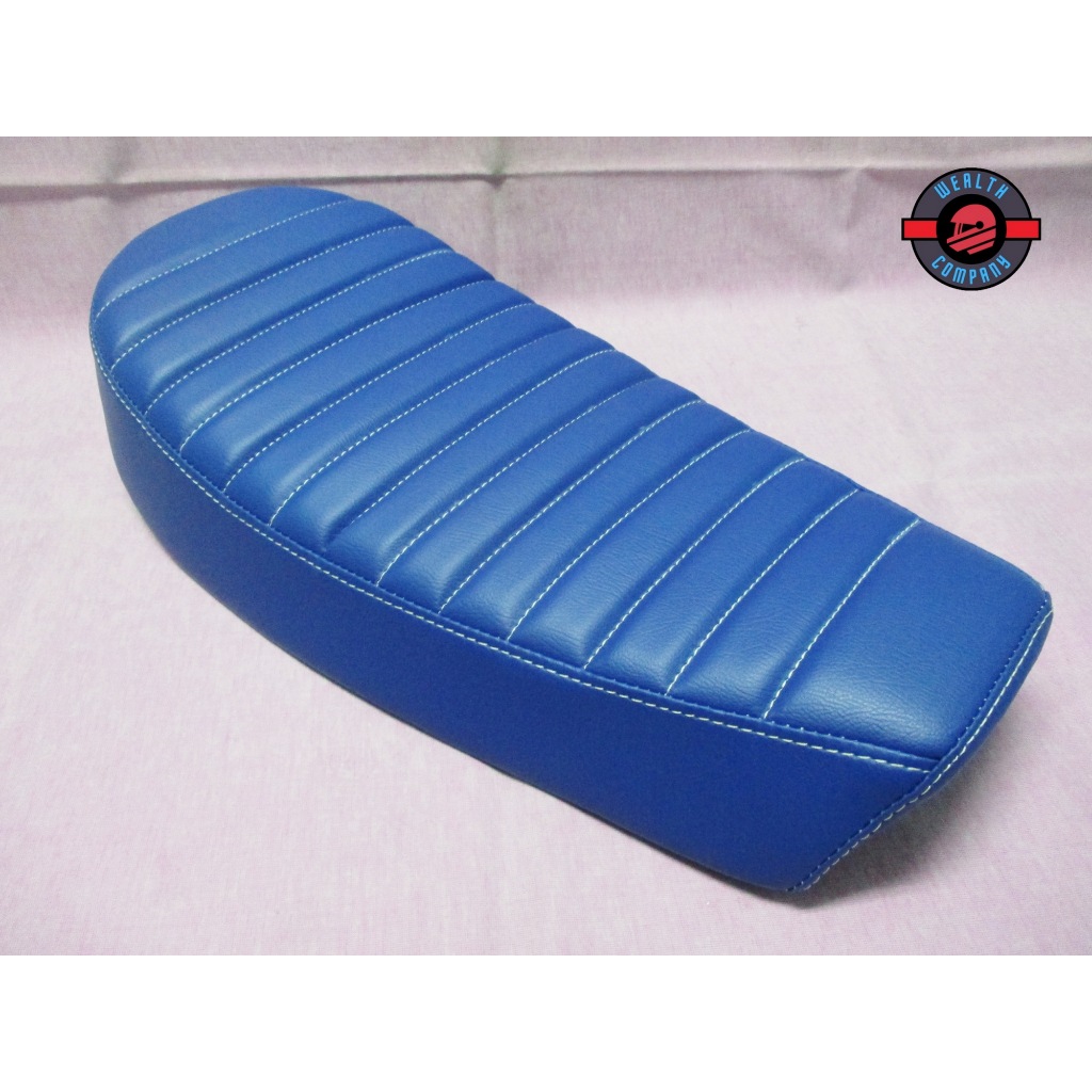 #เบาะมอเตอร์ไซค์ สีน้ำเงินด้ายขาว For  YAMAHA DT100 DT100X DT125 //  Seat Motorcycle “Blue”