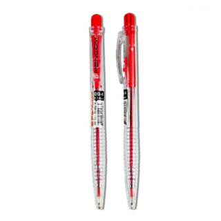 ปากกาแดงลูกลื่น แพ็ค5 ราคาประหยัด แบบกด หมึกน้ำมัน(DBA284)
