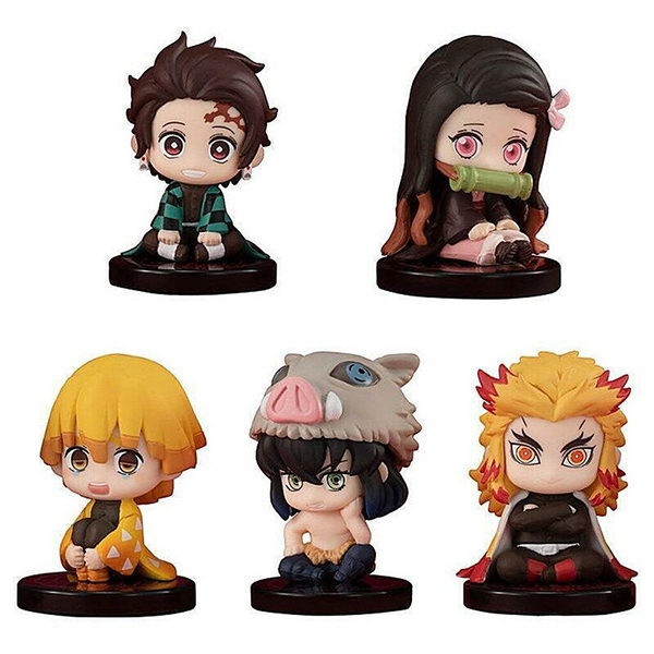 Bandai (ครบ Set 5 ลูก) Demon Slayer : Kimetsu no Yaiba! Suwarasetai #1 4549660547372 (Gashapon)