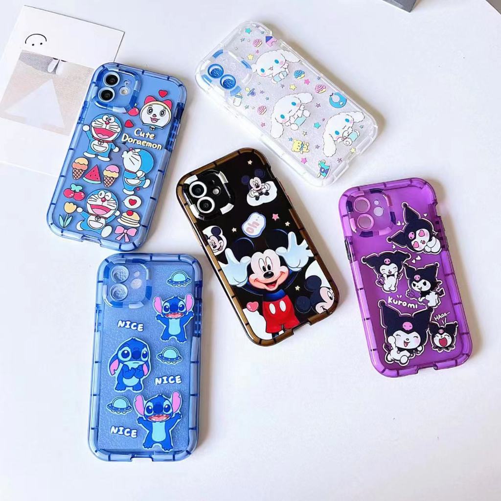เคสขอบสีเรืองแสง งานสกรีนลายการ์ตูน( พร้อมส่งจากไทย )สำหรับรุ่น I13-13PRO-i13promax-i14-i14pro-i14promax