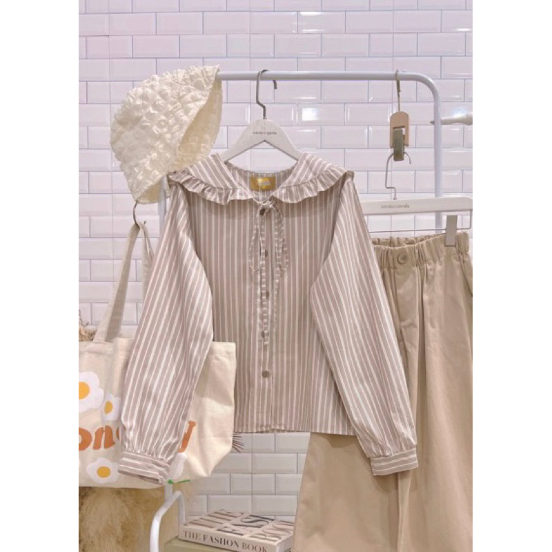 ส่งต่อ something to something เสื้อแขนยาวสไตล์เกาหลี คอปกน่ารักๆ sTN61