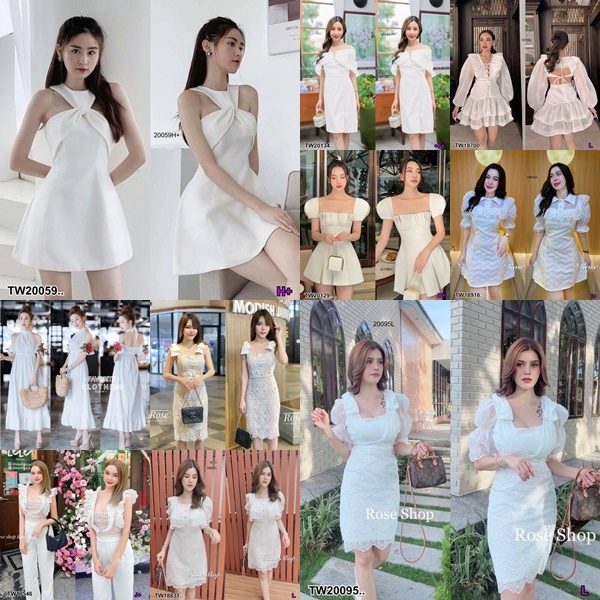 ส่งไว 1-2วันถึง #ชุดสีขาว100แบบ #เดรสลูกไม้ขาว จั้มขาว เซ็ทขาว #ใส่ทำบุญ#ใส่เที่ยว#ใส่ออกงาน #งานแต่ง #งานบวช# งานเลี้ยง