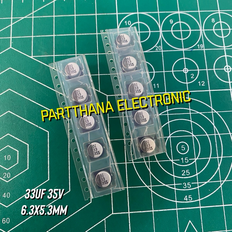 CAPACITOR 33UF (กระป๋องเงิน) 25V, 35V, 50V, แพ็ค 10ตัว พร้อมส่งในไทย ราคา ถูกที่สุด ดีลบีเคเค แกลเลอรีภาพที่ 2