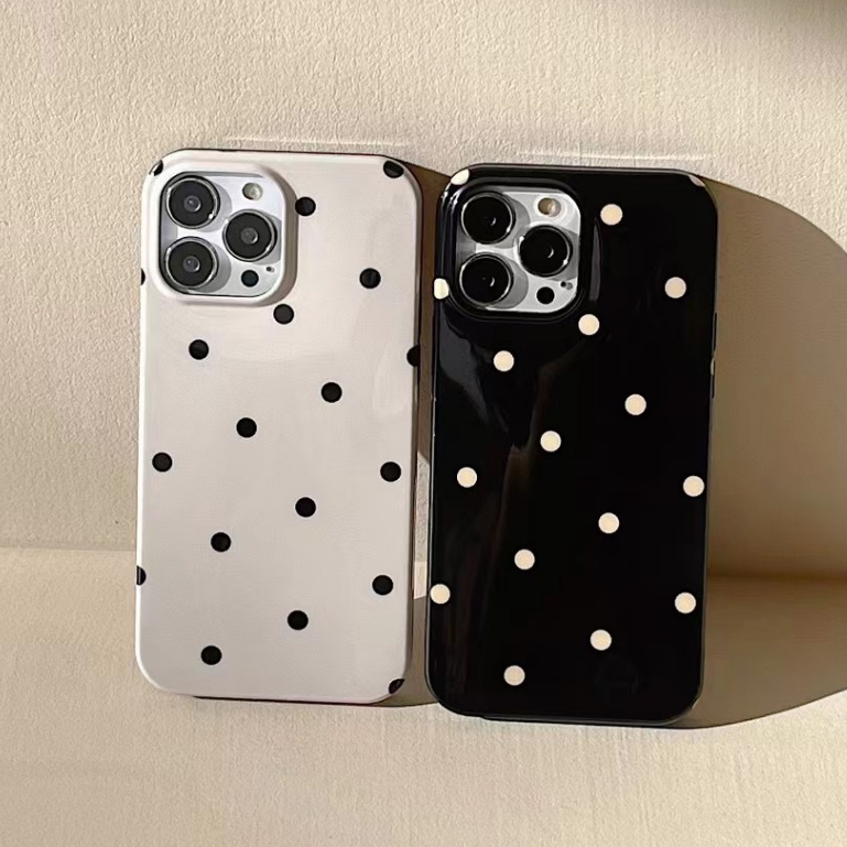 สินค้าพร้อมส่ง for เคสไอโฟน 15 Pro Max เคส iPhone 11 12 13 14Pro Max เรียบง่าย เคสลายจุด iPhone 15 ต้นฉบับ Case