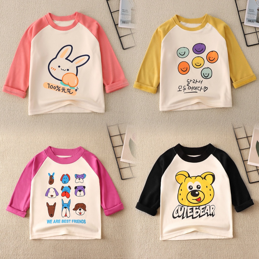 เสื้อแขนยาวกันหนาวเด็กลายการ์ตูน ผ้าฝ้าย100%