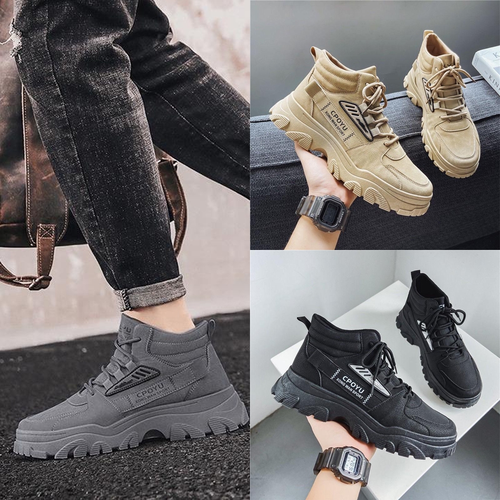 fashion รองเท้าผ้าใบหุ้มข้อแฟชั่น รองเท้า รองเท้าชาย 3สี ไซส์40-44 MVS033-235