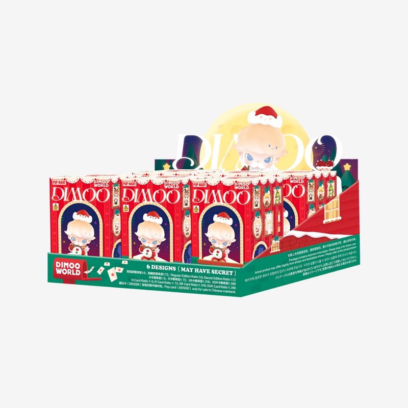 [ยก box] กล่องสุ่ม POP MART DIMOO Letters from Snowman Series Figures Christmas whole set ไม่แกะซีล ของแท้