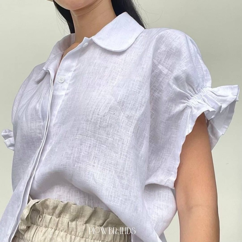 PLOWBRANDS-TS8008  Bloom​ top ผ้าลินิน : รวมสี ขอสงวนสิทธิ์งดเปลี่ยน/คืนเงิน ทุกกรณี