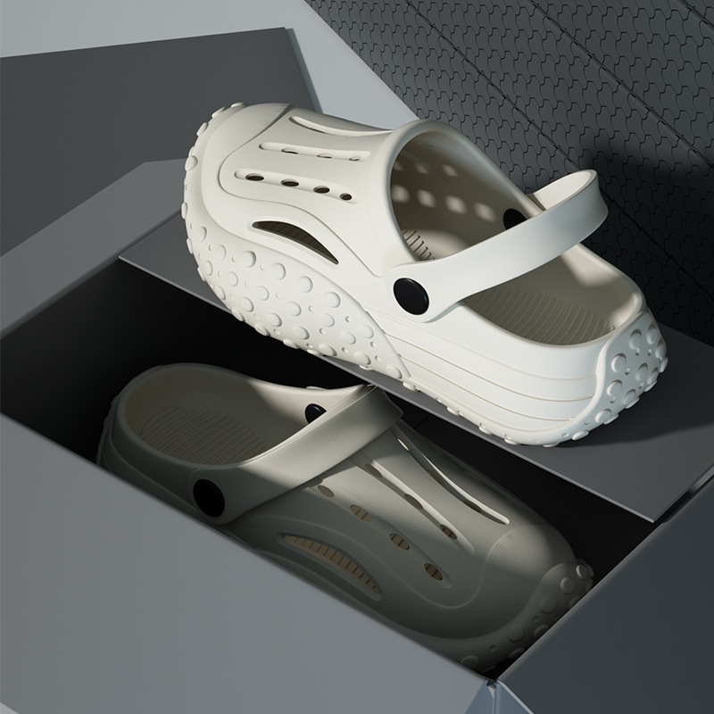 New crocs FlipFops ฤดูร้อนป้องกันการลื่นไถลและทนต่อการสึกหรอห้องน้ำกีฬากลางแจ้งชายหาดรองเท้าแตะและรองเท้าแตะE15 - รูปที่ 7