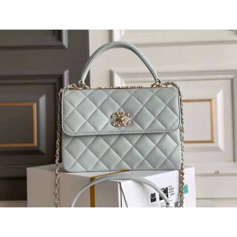 พร้อมส่ง กระเป๋าสะพายข้างหนังแท้ New Trendy CC 23S vip