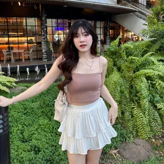 🌈SpinnyHouse🌈ครอปสายเดี่ยว ผ้าเรย่อน ❤️‍🩹 ยืดตามตัว ใส่อยู่บ้านใส่เที่ยว คือได้หมดน้ารุ่นนี้ รุ่น สายเดี่ยวเรย่อน