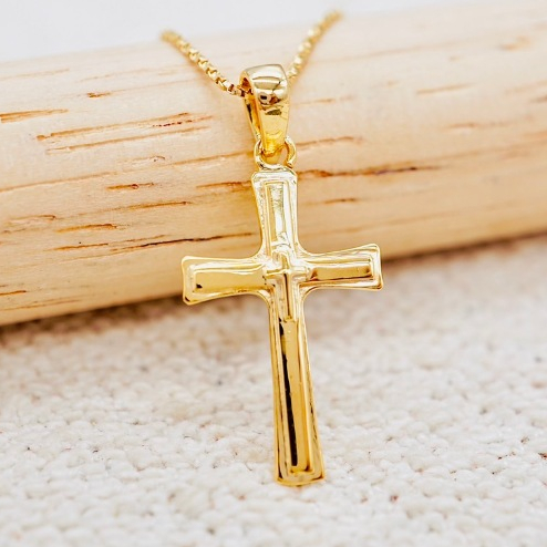 [ PCPY Jewelry ] จี้ไม้กางเขนทองคำแท้ 💎 ทองคำแท้9K (ทอง37.5%) มี 3 สี สีทองคำ / สีทองคำขาว / สีทองชม