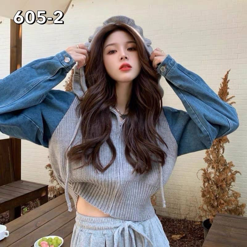 คารืดิแกนซิปไหมพรมแขนต่อ