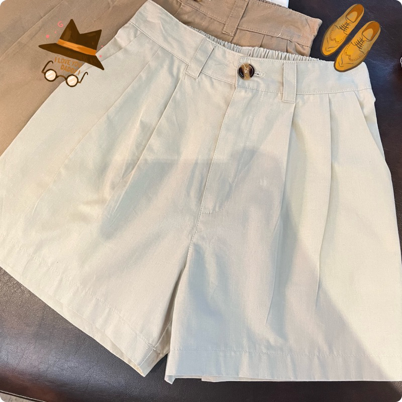 กางเกงขาสั้นทรงลุงรุ่นมินิมอล
