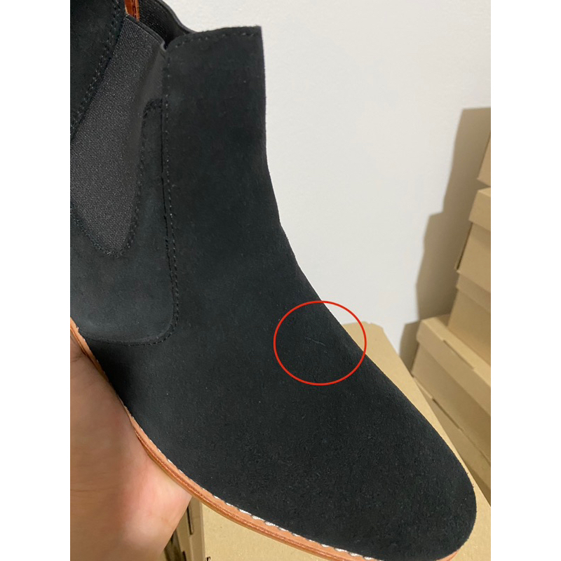 (Clearance Sale มีตำหนิเล็กน้อย ไม่มีผลต่อการใช้งาน) COSMOS SHOES รองเท้าบูทหนังกลับ รุ่น New York Chelsea
