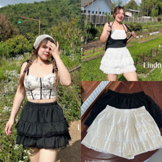 LD กระโปรงชั้นๆแต่งลูกไม้ มีกางเกงซับในสุดน่ารัก ไซส์ใหญ่