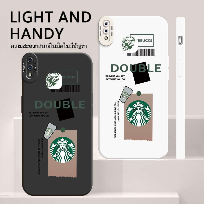 เคส VIVOY95/Y93/Y91 case เคสโทรศัพท์มือถือ ขอบสี่เหลี่ยม แบบป้องกันเต็มเครื่อง ลาย Starbucks