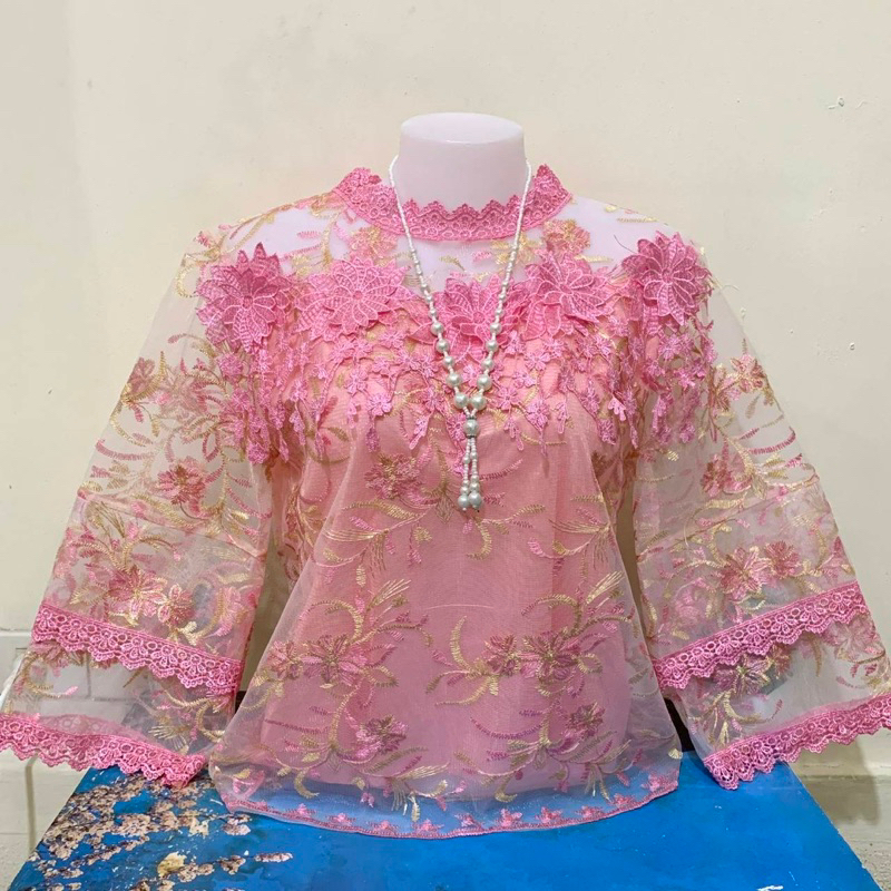 เสื้อลูกไม้ผ้าแก้วอก36-42-44-48ผ้านิ่มใส่สบายมีซับในทั้งตัวจร้า - รูปที่ 3