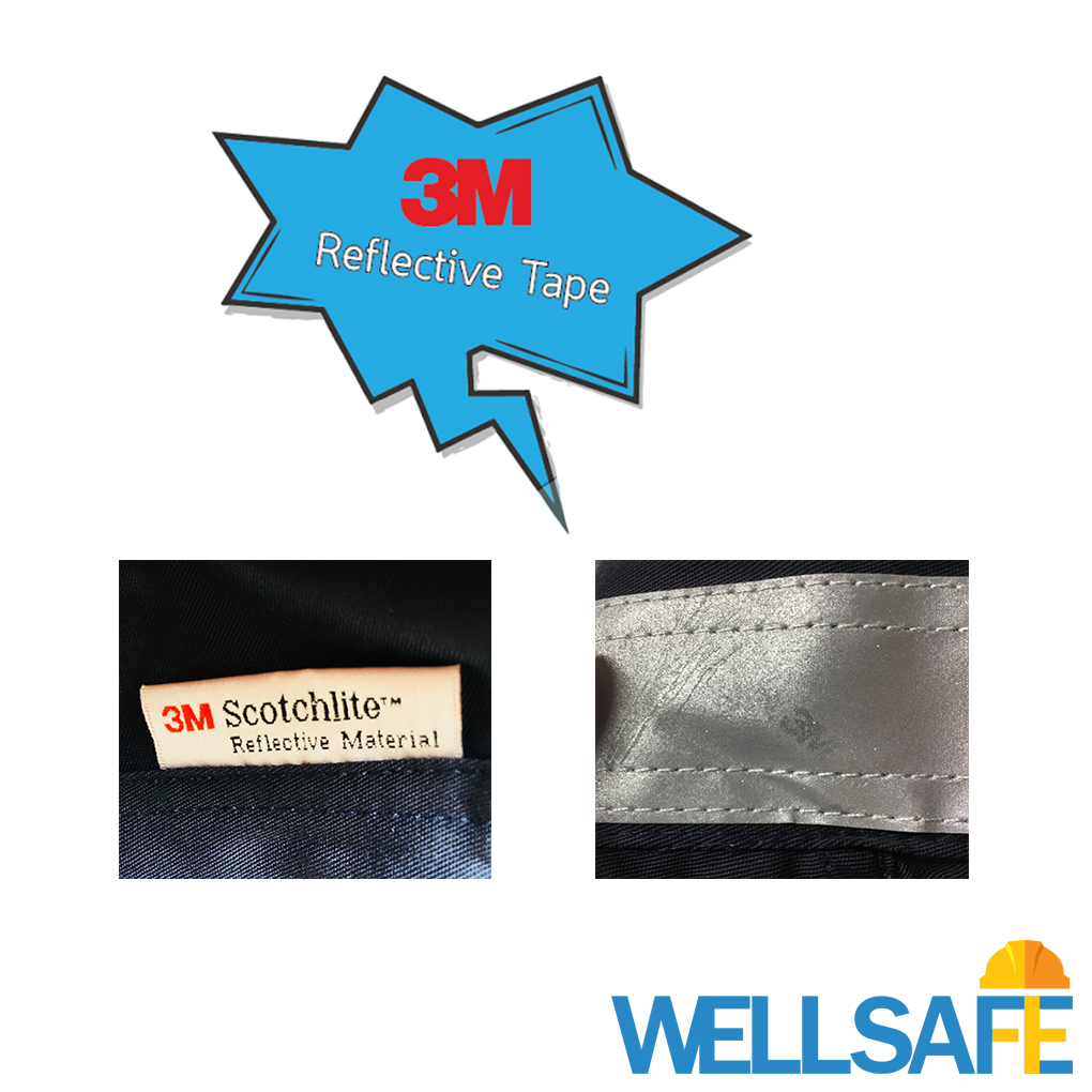 [เก็บโค้ด ลด 30%] ชุดหมีช่าง ปิดซิป ผ้า TC คอมทวิว แถบสะท้อนแสง 3M coverall with reflective tape