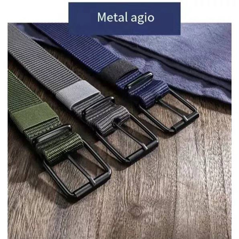พร้อมส่ง เข็มขัดยุทธวิธี สายไนล่อน ไม่ลอก สำหรับผู้ชาย แฟชั่นสไตส์อินเทรนด์ หัวโลหะแบบเรียบ ผ้าใบ canvas