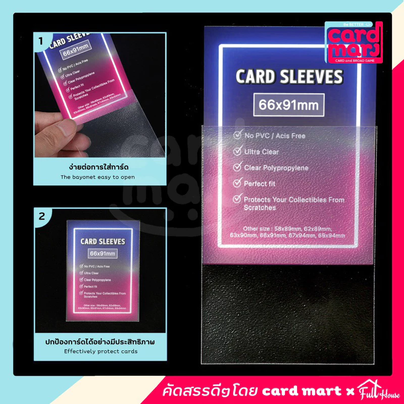 🇹🇭พร้อมส่ง🔥ซองหน้าใส-หลังขุ่น🔥ซองคลุมสลีฟ ซองสลีฟ กึ่งแข็ง มีทุกขนาด sleeve thumbnail 4