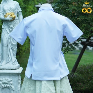 เสื้อปฏิบัติการ ตรวจการ ซาฟารี กระทรวงสาธารณสุข สีขาว ชายหญิง เสื้ออนามัย คอเชิ๊ตปก ทรงสวย พร้อมส่ง 💜💜💜