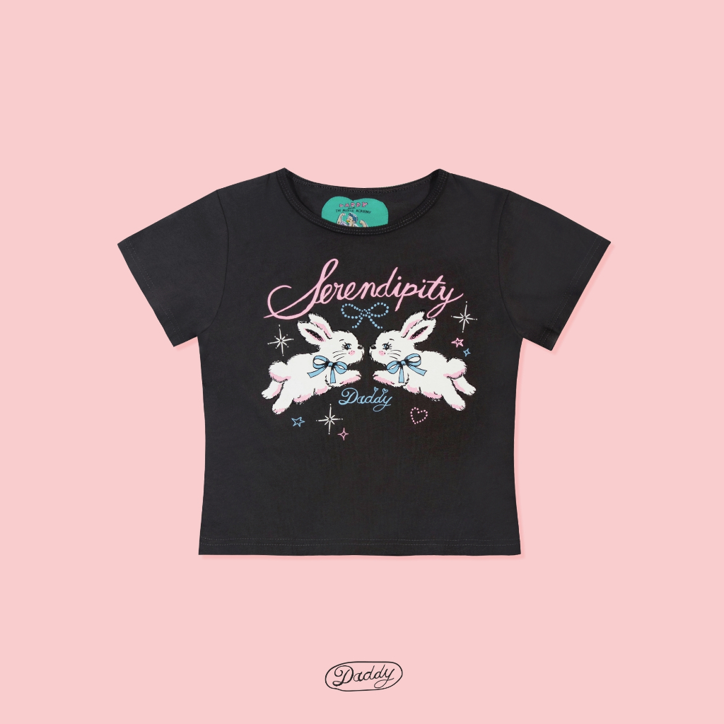 DADDY | Serendipity Top เสื้อ baby tee ลายกระต่ายคู่สุดน่ารัก