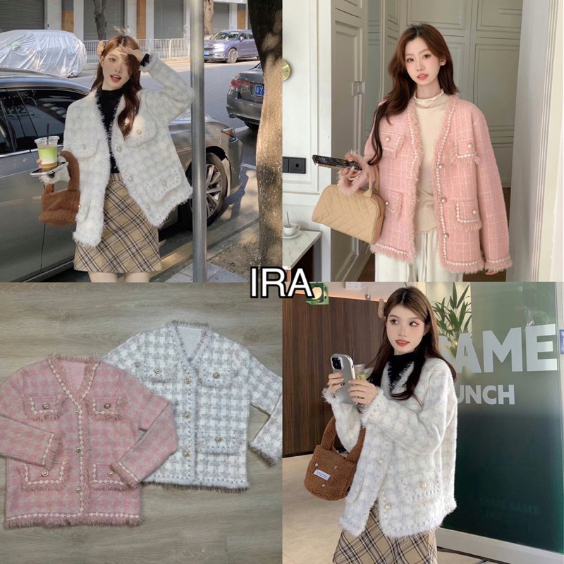 BY IRA WINTER CARDIGAN เสื้อคลุมสไตล์ชาแนลผ้าทวิตสวยหรู เสื้อกันหนาว