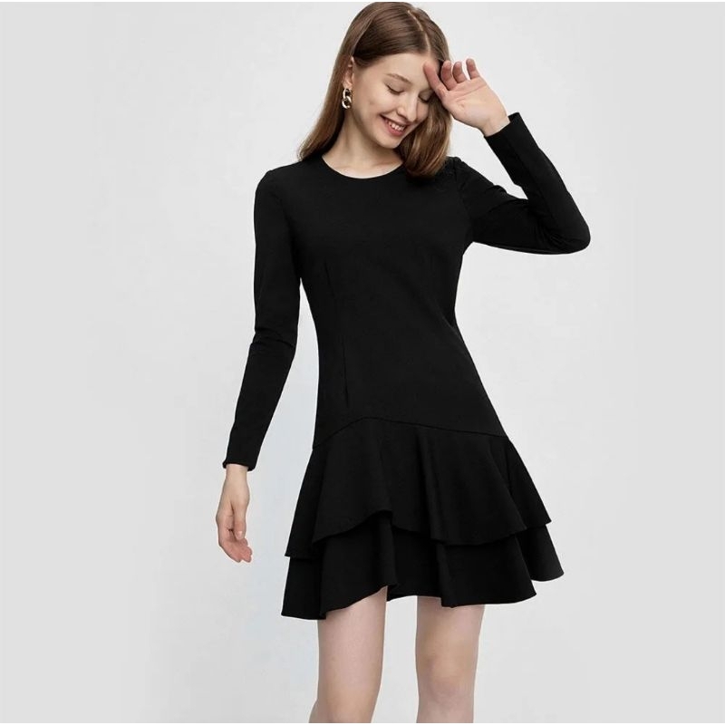 Dress G2000 ทรงเข้ารูปกระโปรงบาน (FIT & FLARE SHAPE) รุ่น 2623907699 BLACK