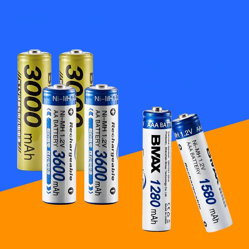 Bmax ราคา1ก้อน ถ่านชาร์จ 1.2V AA 3600mAh /AAA 1580mAh เต็ม ชาร์จได้1500ครั้ง!!! 1ก้อน/PCS