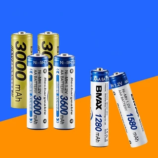 Bmax ราคา1ก้อน ถ่านชาร์จ 1.2V AA 3600mAh /AAA 1580mAh เต็ม ชาร์จได้1500ครั้ง!!! 1ก้อน/PCS
