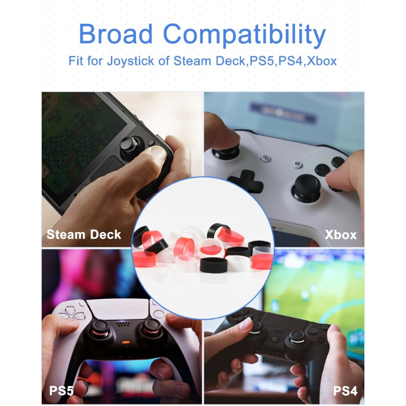 แหวนยางซิลิโคน ยางรัด ป้องกันรอย ชุดละ 4 ชิ้น สําหรับ อนาล็อค จอย PS4 , PS5 , Steam Deck , Rog Ally , Switch , Xbox