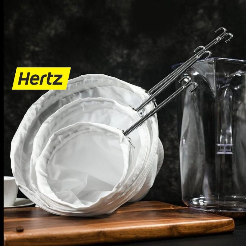 Hertz Cafe ถุงกรองชา กาแฟ แบบมีซิป ถอดซักได้ มีให้เลือก3ขนาด พร้อมด้ามจับสแตนเลส