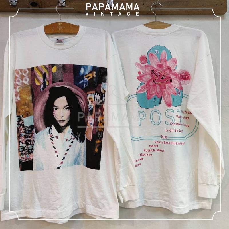[ BJöRK ] Post Album แขนยาว เสื้อโปรโมท อัลบั้ม วงร๊อค วินเทจ papamama vintage shrit