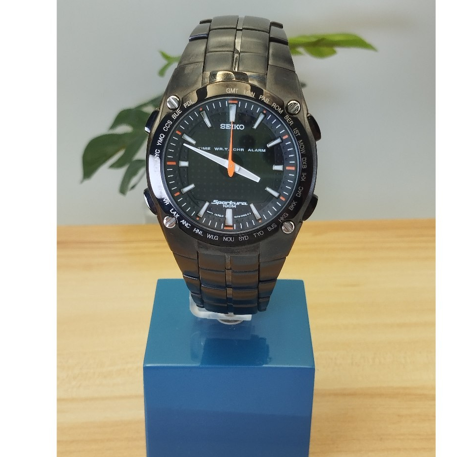 นาฬิกาผู้ชาย SEIKO Sportura Digital สีดำ 2 ระบบ เข็ม-จอตัวเลข (ของแท้ ประกันศูนย์100%)
