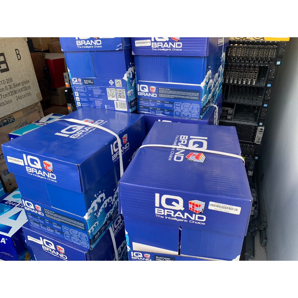 กระดาษถ่ายเอกสาร กระดาษ A4 IQ Brand 70 แกรม (ห่อน้ำเงิน) 1 กล่อง มี 5 รีม สั่งได้ครั้งละ 2 ลัง