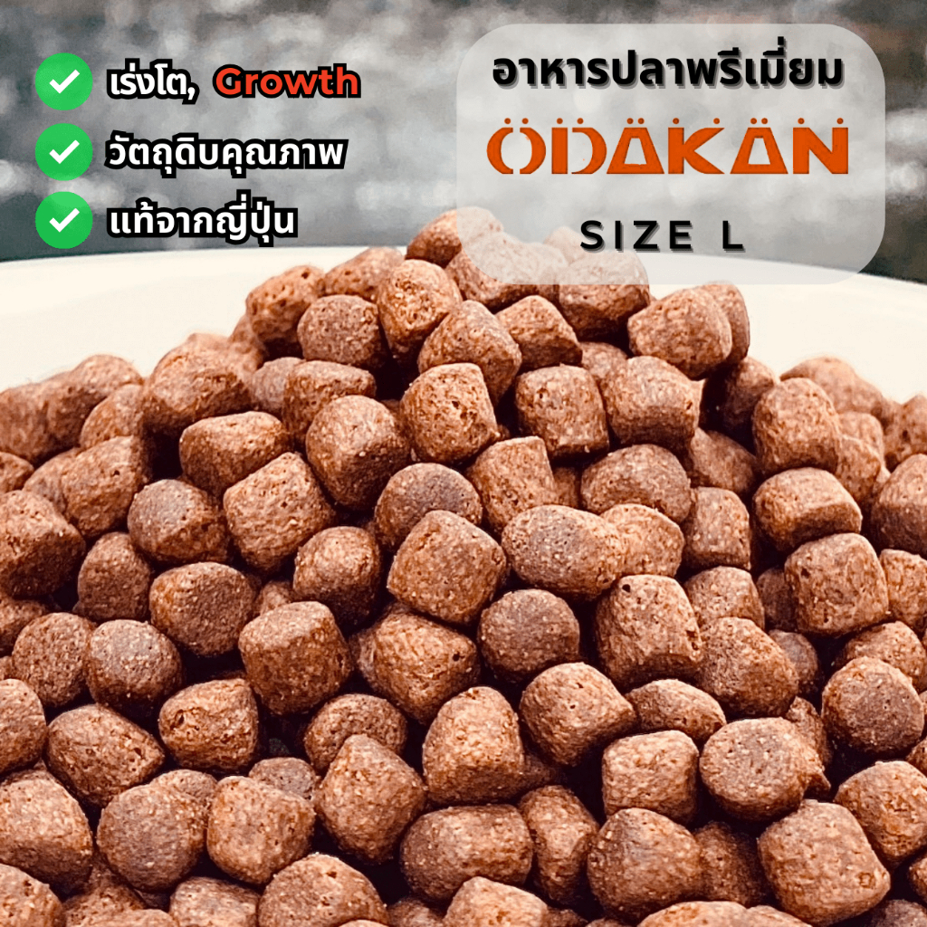 อาหารปลาคาร์ฟ Odakan Growth อาหารปลาคราฟ สูตรเร่งโต Size L อาหารปลาพรีเมี่ยม 1 กก.