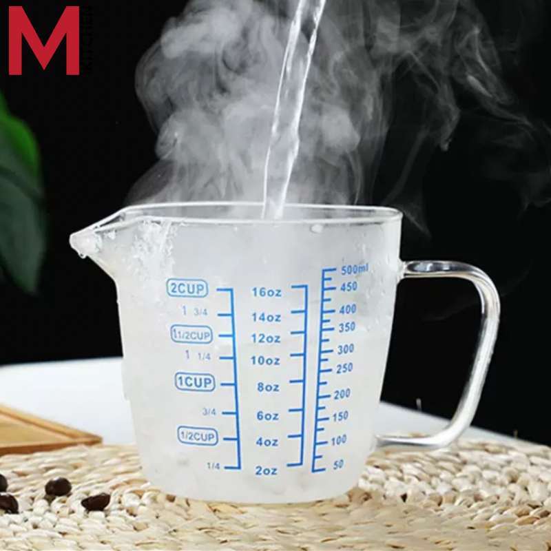 M KITCHEN แก้วตวง​ แก้วตวงชงกาแฟ ถ้วยตวง เหยือกตวง แก้วชงกาแฟ​ เหยือกตวงแก้วมีหูจับ เข้าไมโครเวฟได้ MB - รูปที่ 3