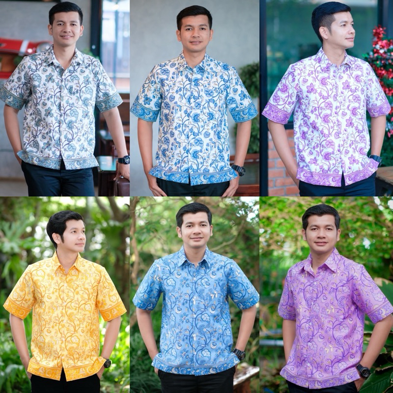 เสื้อเชิ้ต คอปก ปาเต๊ะ อัดกาว