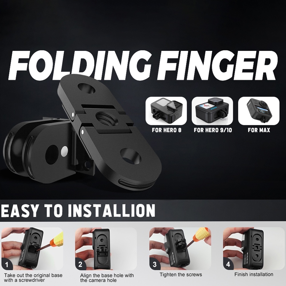 อะแดปเตอร์เมาท์ขาตั้งกล้อง แบบพับได้ พร้อมสกรู 1/4 สําหรับ GoPro HERO 11 10 9 8 MAX bx061123-3