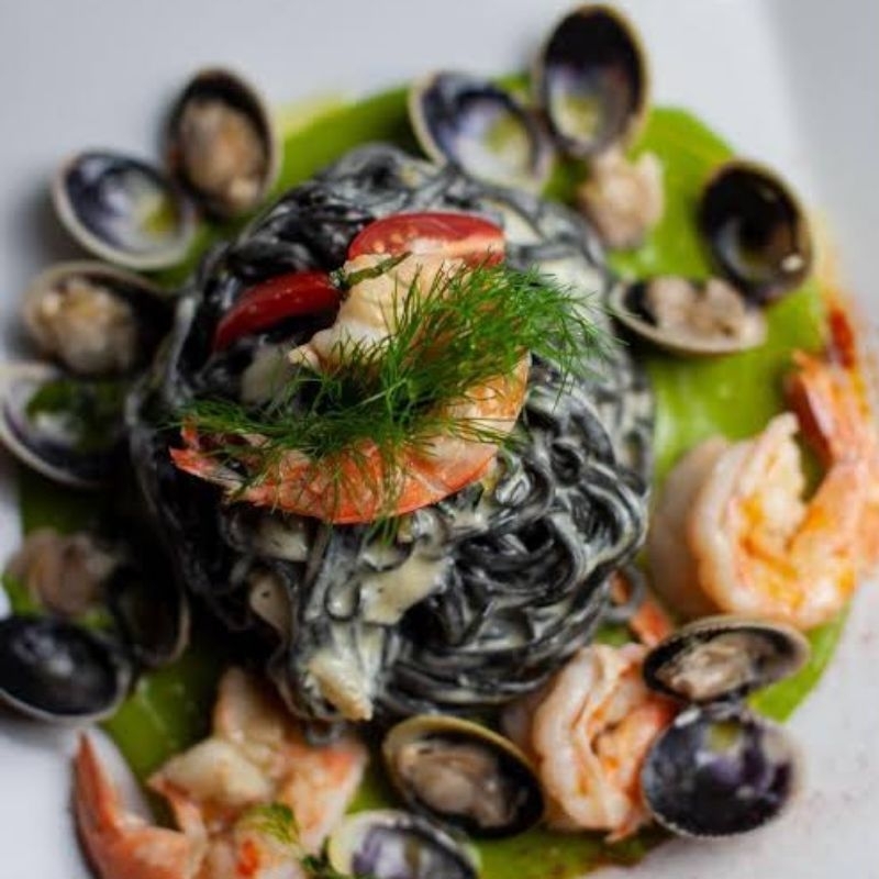 เส้นสปาเก็ตตี้แองเจิ้ลแฮร์ หมึกดำ,ไข่ (แบบก้อนเส้นกลม) ขนาด 100 กรัม ANGEL HAIR SQUID INK PASTA เส้นพาสต้าเด็ก อาหารเด็ก ราคา ถูกที่สุด ดีลบีเคเค แกลเลอรีภาพที่ 9