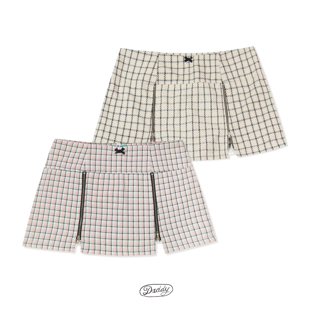 DADDY | Tiana Skirt กระโปรงกางเกงเอวต่ำ ลายสก็อต แต่งโบว์จิ๋วสุดน่ารัก