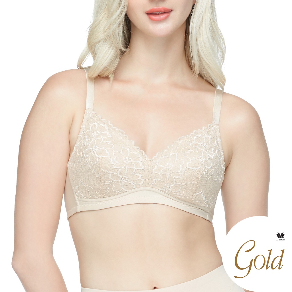 Wacoal Gold บราเพื่อสุขภาพแบบไร้โครง ไม่เสริมฟองน้ำ รุ่น WO1542 สีเนื้อ (NN)
