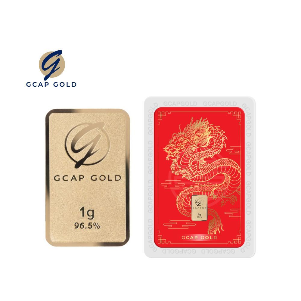 GCAP GOLD ทองคำแท่ง 1 กรัม ลาย จักรพรรดิมังกร ทองคำ 96.50% 🚚 จัดส่งฟรี👍‍/ การ์ดทอง / ทองแท้